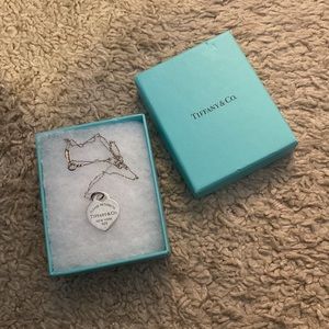 Tiffany & co necklace with blue lettering